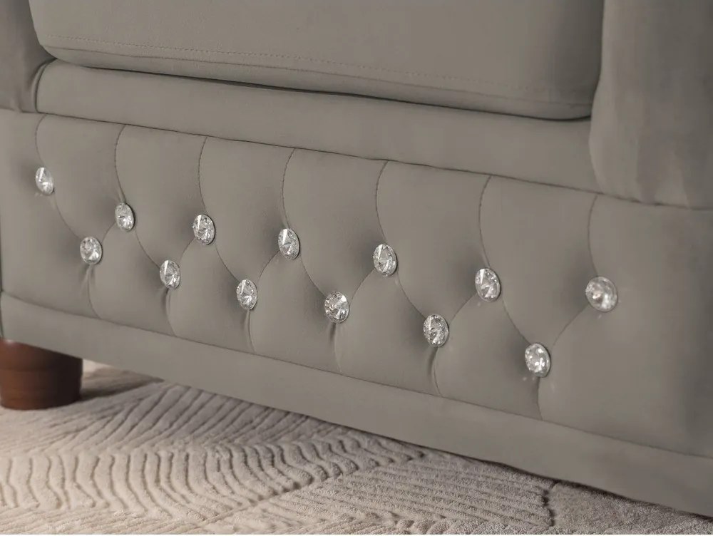 Fotoliu gri chesterfield cu tapițerie din catifea York Blik – Ropez