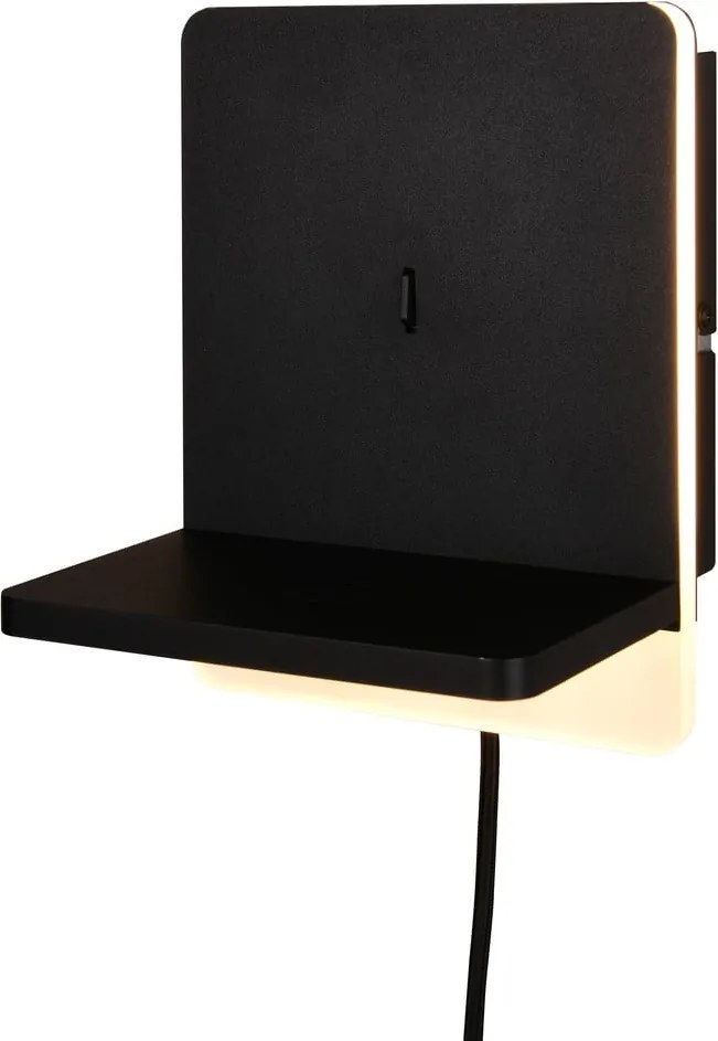 Aplică de perete negru-mat LED cu intensitate reglabilă Fairfield – Trio