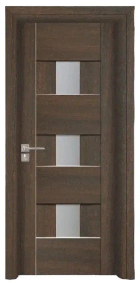 Usa Interior din MDF Novo Doors ND06 LUX PREMIUM, Cadru din Lemn Masiv, KIT COMPLET, Toc Reglabil de 10 CM INCLUS, Plinta pe Ambele Parti (Culoare: