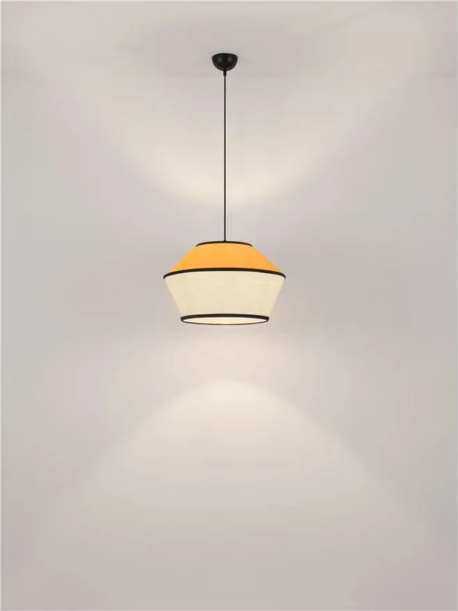 Lustra cu abajur stratifiat catifea Mustard cu hartie naturala VELISS