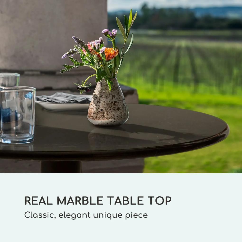 Patras Pearl, masă bistro, stil Art Nouveau, marmură, Ø 60 cm, înălțime 75 cm, fontă