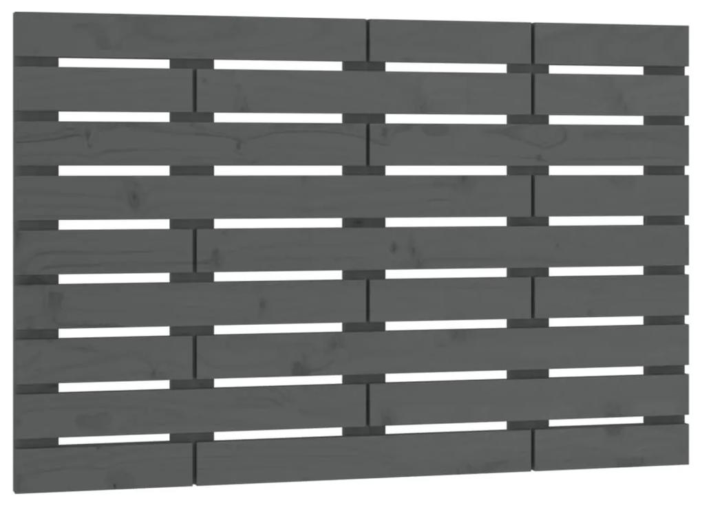 824745 vidaXL Tăblie de pat pentru perete, gri, 81x3x63 cm, lemn masiv pin