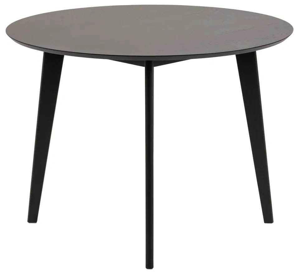 Masă dining în decor de stejar Actona Roxby, ø 105 cm, negru