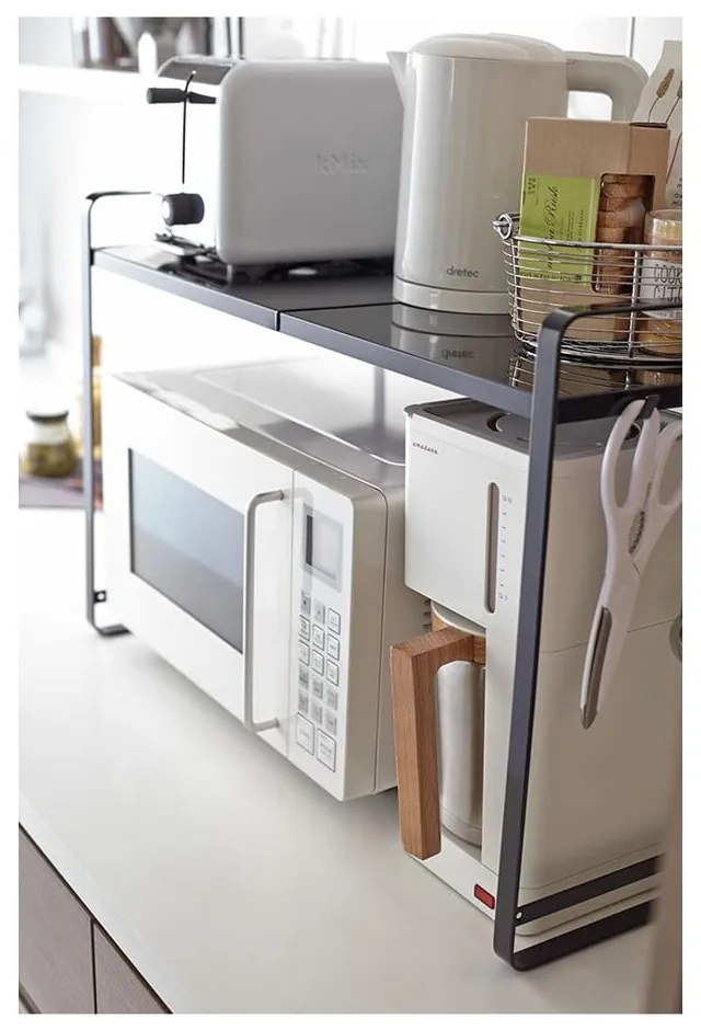 Raft de bucătărie, reglabil, YAMAZAKI Tower, negru