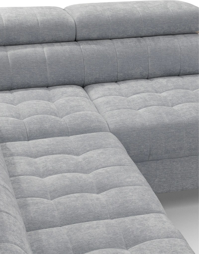 Colțar cu funcție de dormit Nardo L, extensibil, dreapta, - chenille gri deschis Vibe 85