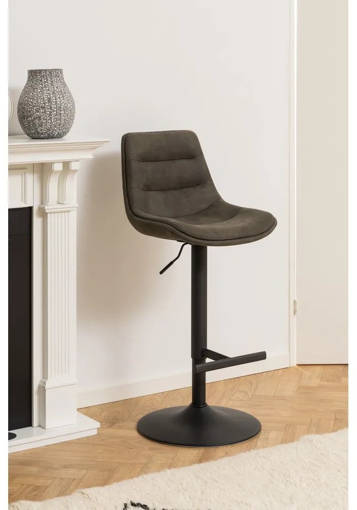 Scaun de bar verde închis cu înălțime ajustabilă (înălțime șezut 86 cm) Adisa – Actona