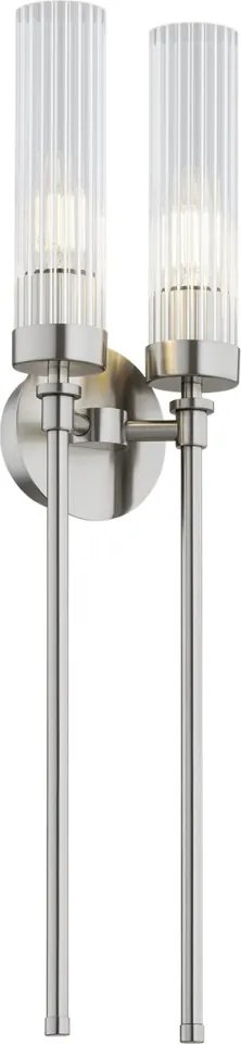 Aplica de perete stil elegant PRESTON 2 nickel/sticla clara