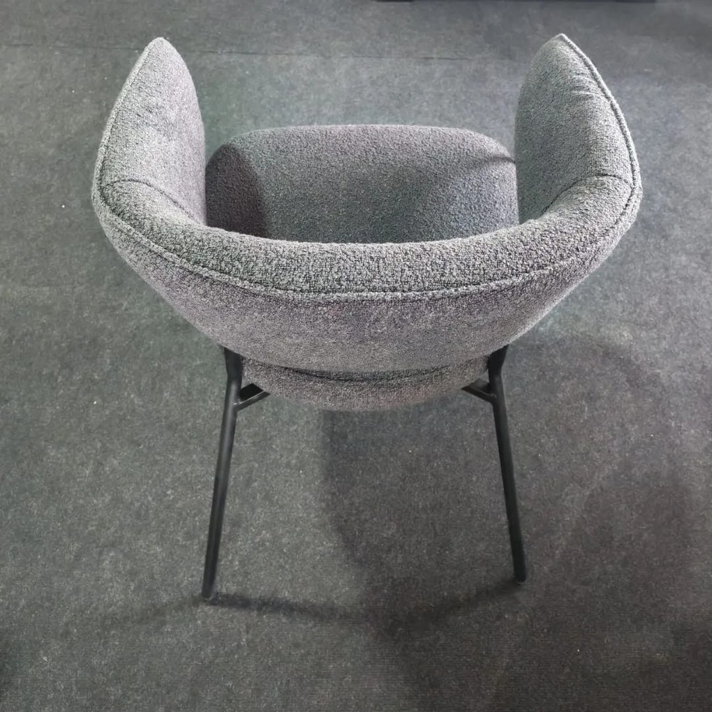 Scaun tip fotoliu OSCAR, tesatura, structura metalica - BEJ
