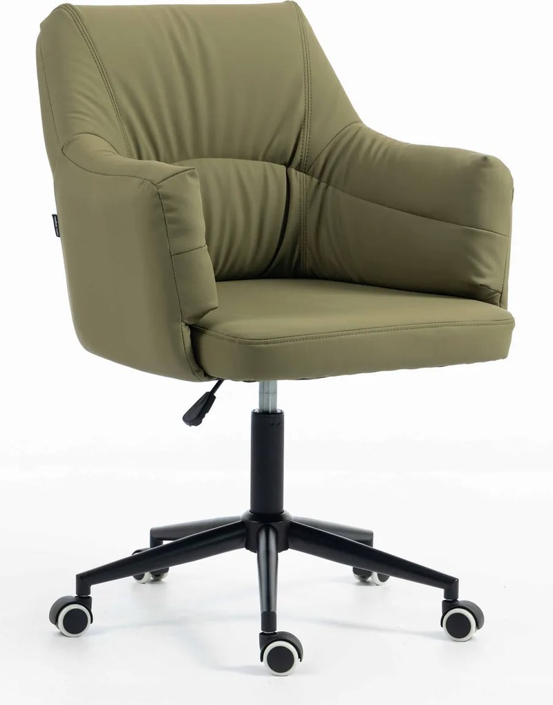 HR840K Scaun Khaki Piele Ecologica Premium Soft cu Bază Neagră