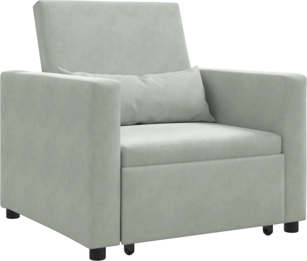 vidaXL Canapea extensibilă single Gri deschis 90 x 165 x 87 cm Catifea