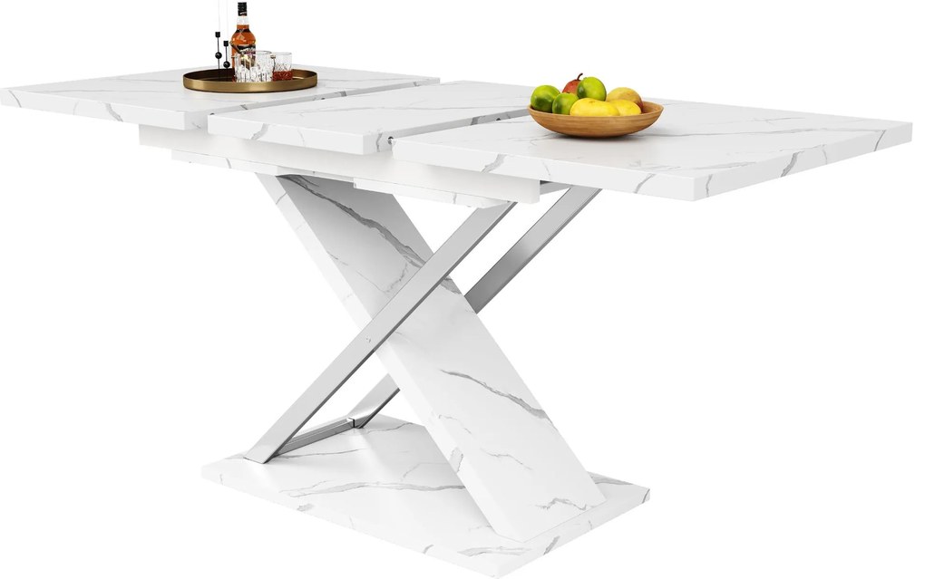 Masă extensibilă de dining, Alb | Aosom Romania