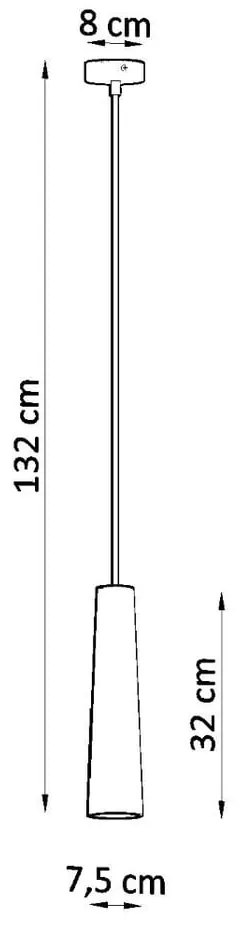 Lustră albă cu abajur din ceramică ø 8 cm Alverna – Nice Lamps