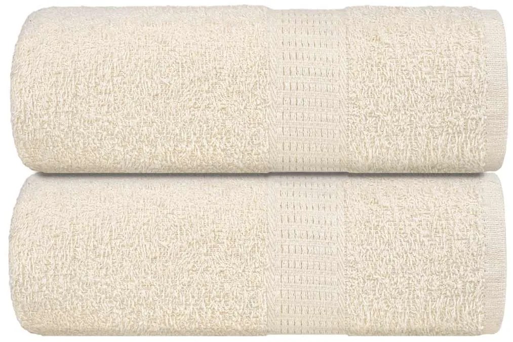 vidaXL Prosoape de baie 2 buc. FROGN, crem, 30x30 cm, 100% bumbac