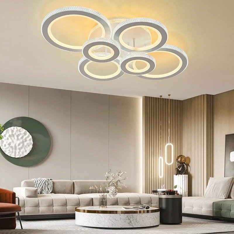 Lustra LED Cu Telecomanda, Elit's,3 Tipuri De Lumina, Intensitate Reglabila, 328W, Alb