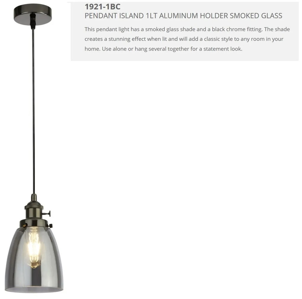 Pendul design modern Pendants fumuriu 1921-1BC SRT