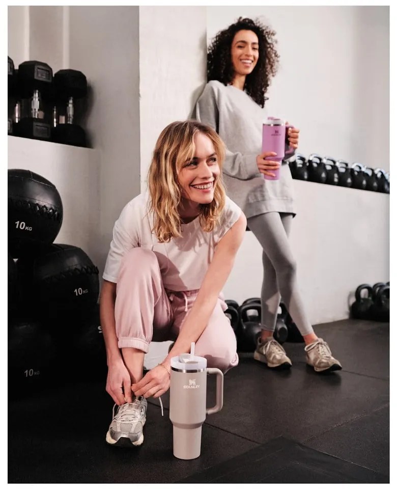 Termos gri deschis cu pai din oțel inoxidabil 1,18 l Quencher H2.0 FlowState Tumbler Ash – Stanley