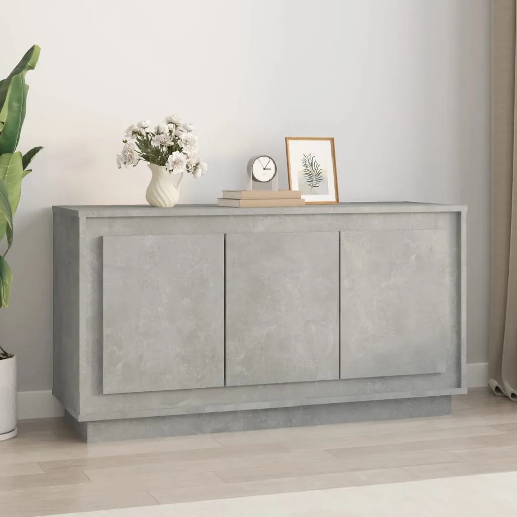 vidaXL Dulap, gri beton, 102x35x55 cm, lemn prelucrat
