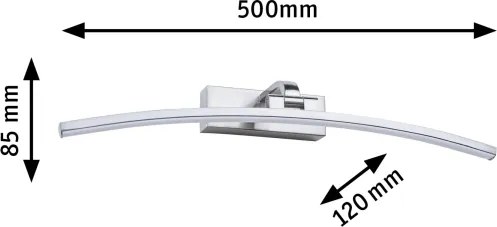 Paulmann 95558 - Aplica LED BENTO 10 W pentru tablouri, 230 V, 50 cm, crom mat