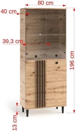Bufet LIVIA 06 – 80x40x196 cm – Stejar Artisan