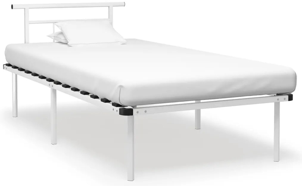 vidaXL Cadru de pat, alb, 100 x 200 cm, metal