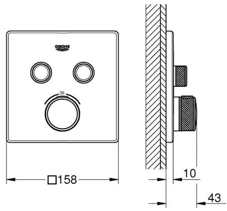 GROHE 29124A00 - Baterie termostatică GROHTHERM SMARTCONTROL grafit