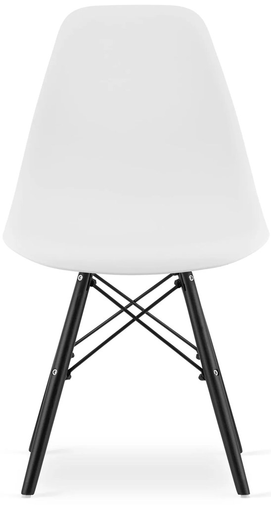 OFERTA Scaun alb OSAKA cu picioare negre calitatea II