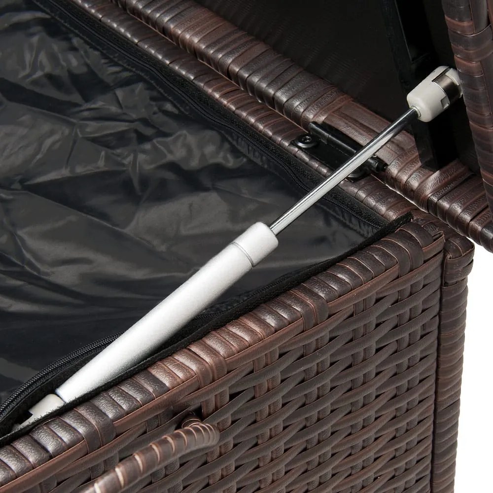 Ladă de depozitare din poliratan RICCO, 117 x 53 x 60cm, maro Casaria