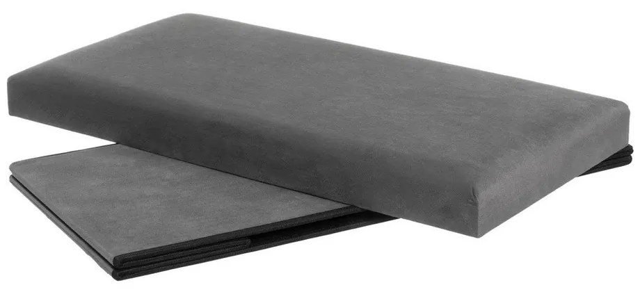 Taburet gri închis cu tapițerie din catifea Estela – Casa Selección