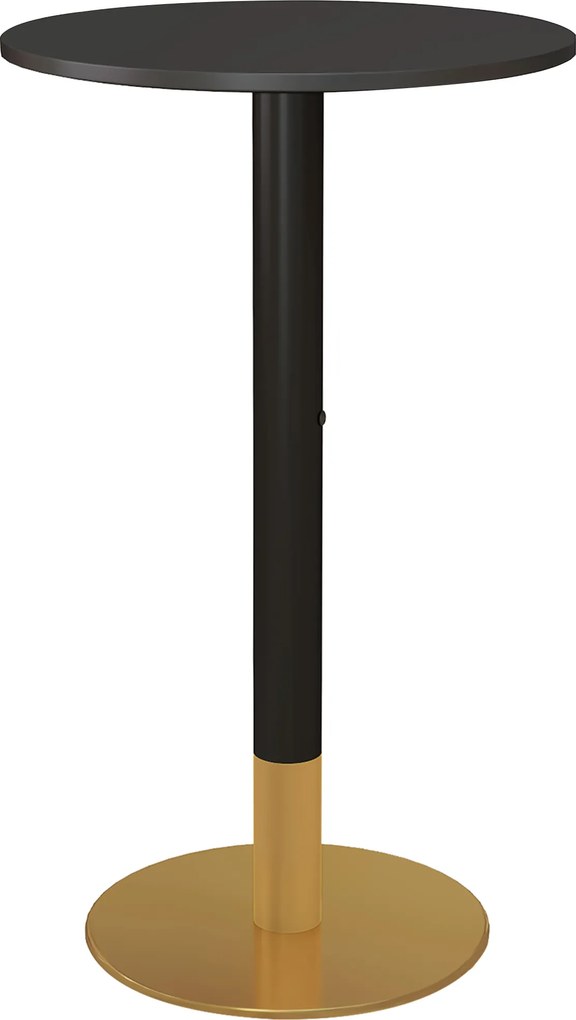 HOMCOM Masă de bar rotundă masă bistro masă de bucătărie stil contemporan cadru din oțel dim. 60L x 60l x 102H cm negru | Aosom Romania