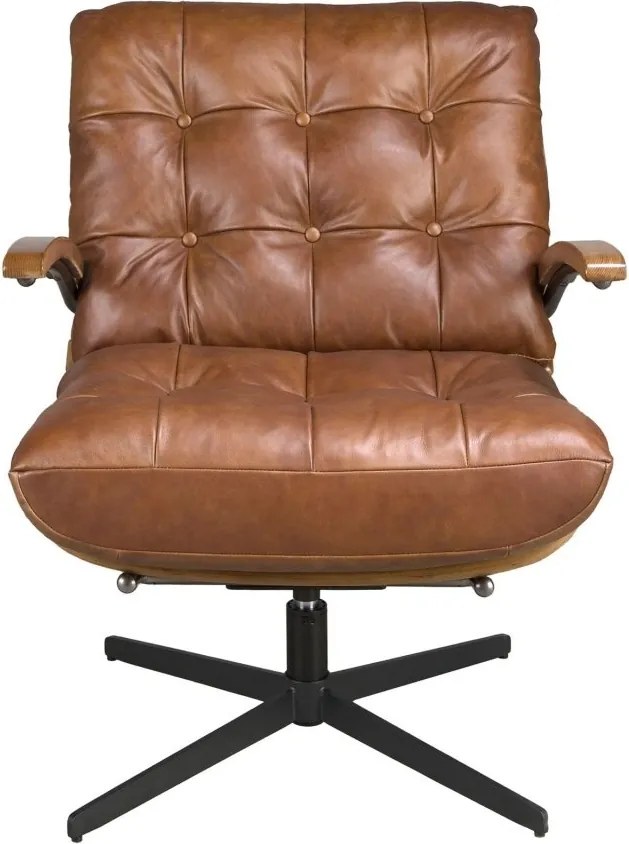 Fotoliu pivotant design LUX Dark Brown Leather