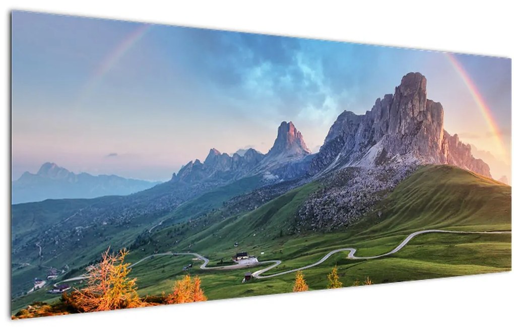 Tablou cu curcupeu deasupra stâncilor (120x50 cm)