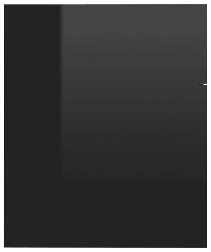 Dulap de chiuveta, negru extralucios, 60x38,5x46 cm, PAL negru foarte lucios, Dulap pentru chiuveta, 1