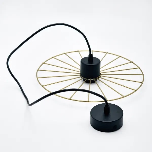 Lustră pe cablu MONTANA 1xE27/15W/230V d. 30 cm auriu/negru