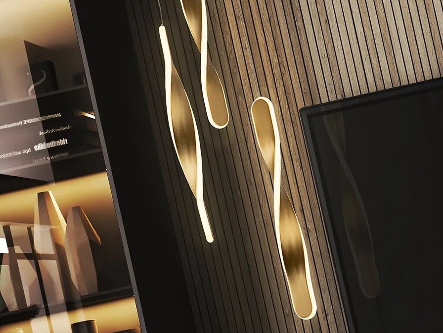 Lustra LED suspendata design modern Twist auriu