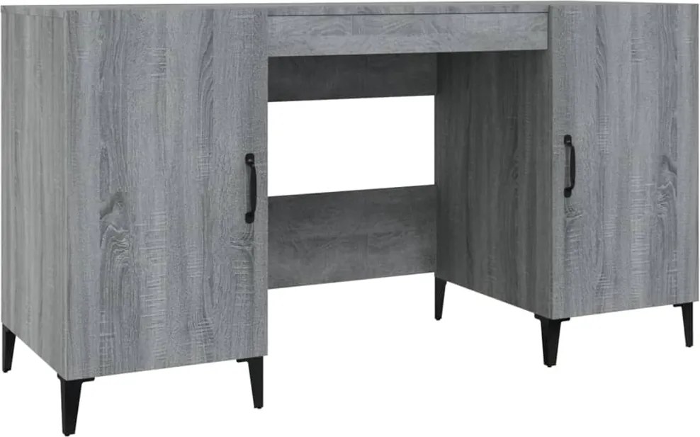 vidaXL Birou, gri sonoma, 140x50x75 cm, lemn compozit