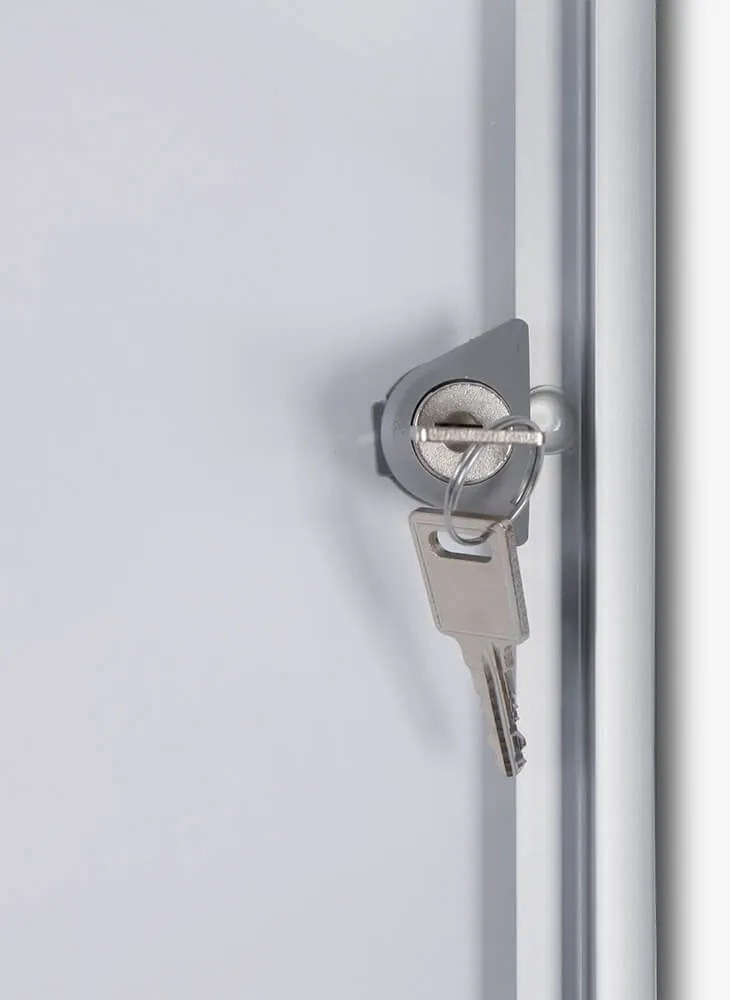 Vitrina informații interioare Economy 1 x A4 - spate din tablă, aluminiu