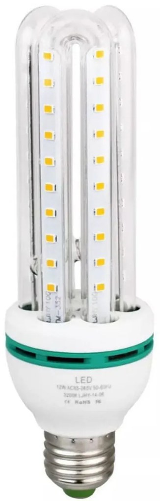 Set 10 becuri LED Efficient Led, E27, 16W, 4 tuburi, lumina alba rece, fasung normal