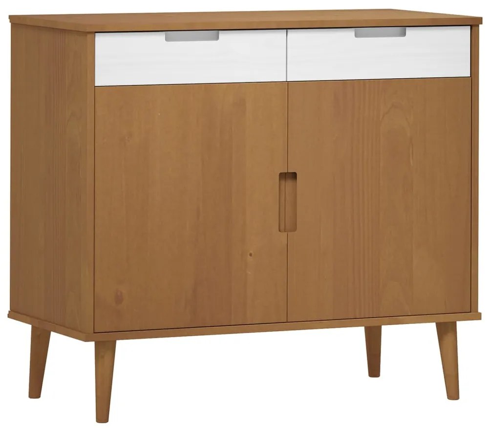 350546 vidaXL Dulap MOLDE, maro, 90x40x80 cm, lemn masiv de pin