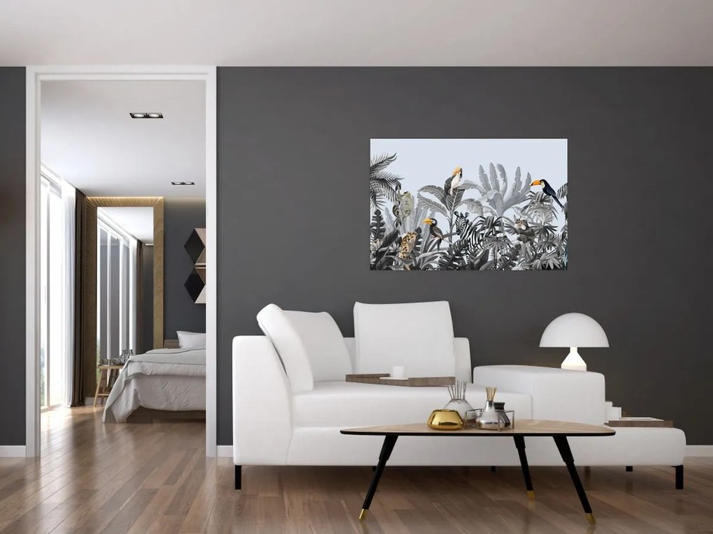 Tablou - Jungla ilustrată (90x60 cm)