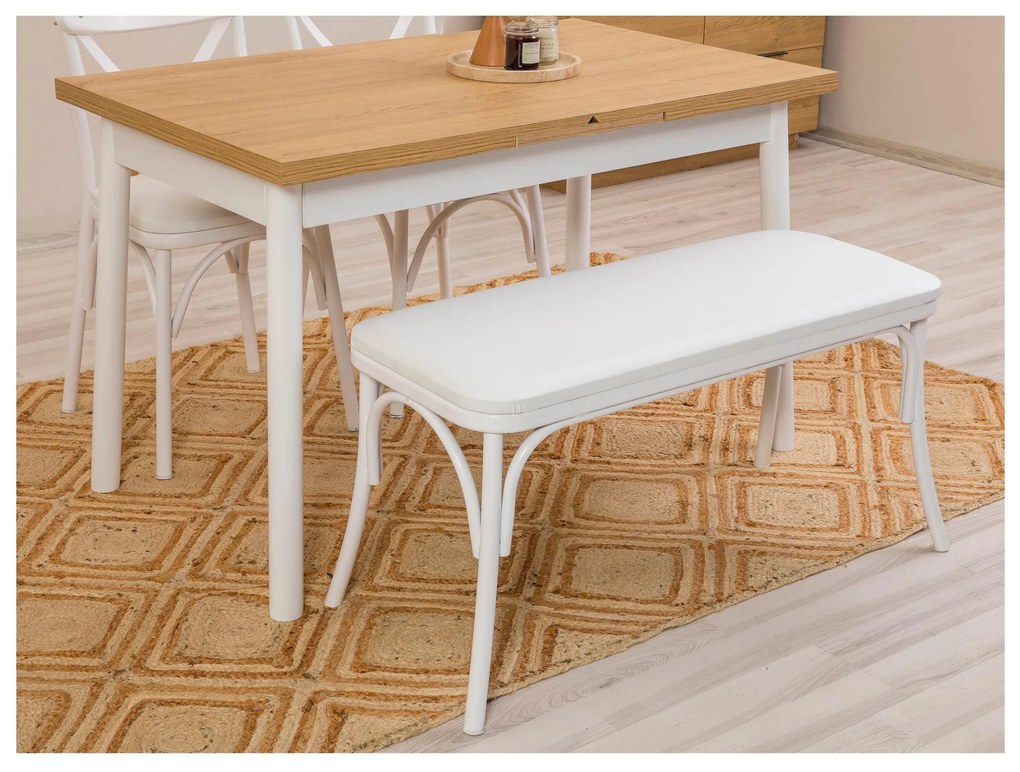 Set mobilier sufragerie Duvasa 20 (alb) (pentru 4 persoane). 1093790