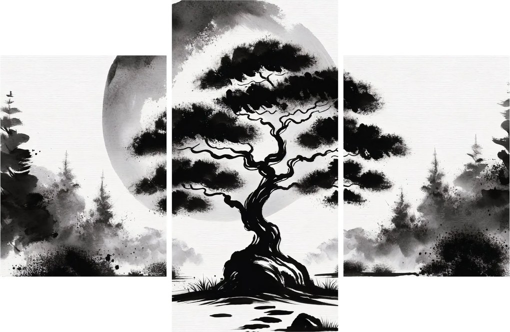 Tablou – Bonsai alb-negru (90x60 cm)