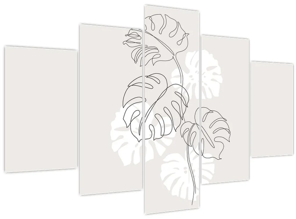 Tablou - Linia de artă monstera N⁰3 (150x105 cm)