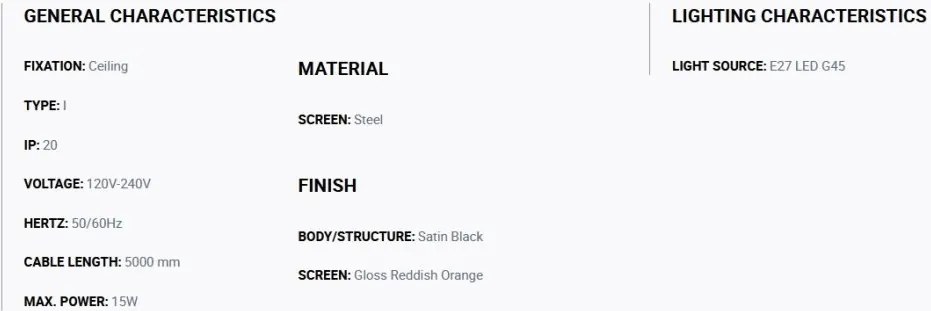 Lustra cu 7 pendule metal TATAWIN S orange