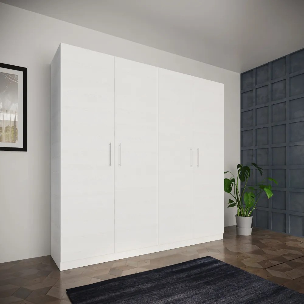 DULAP PORTO,205.2X52X204 CM,USI BATANTE,CULOARE ALB,PAL 16 MM