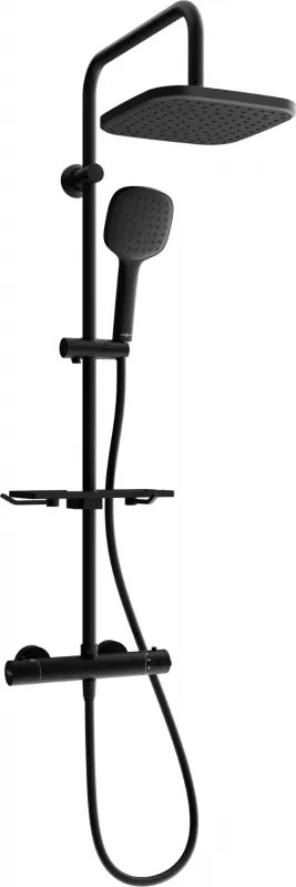 Mexen KT33 set de duș montat pe perete cu duş fix și baterie termostatată, negru - 771503393-70