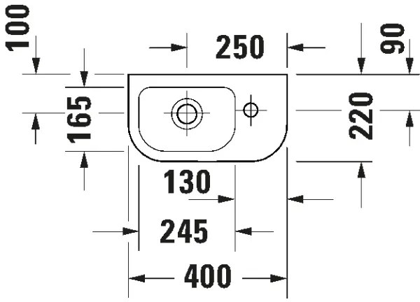 Duravit 7494000412 - Lavoar suspendat D-CODE 40x22 cm ceramică/alb lucios