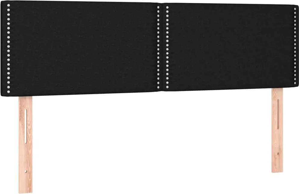 vidaXL Tăblii de pat, negru, 144x5x78/88 cm, textil