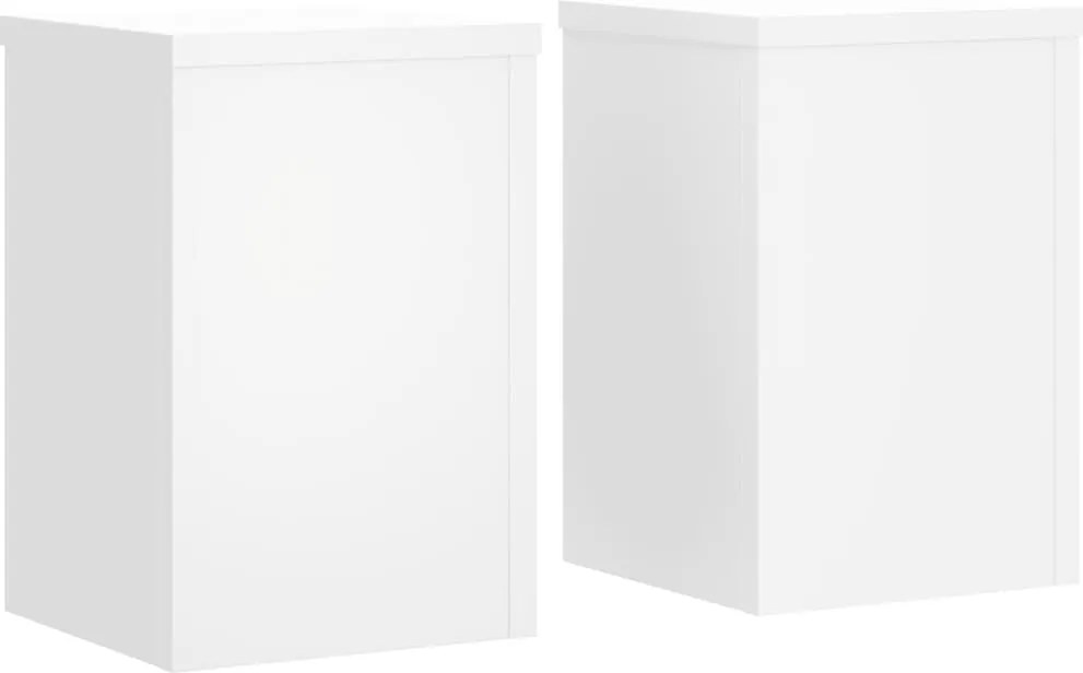 vidaXL Suporturi de plante, 2 buc., alb, 20x20x30 cm, lemn prelucrat