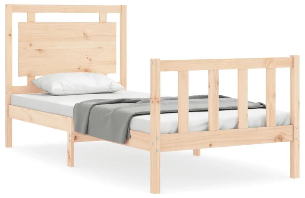 3192151 vidaXL Cadru de pat cu tăblie, 90x200 cm, lemn masiv