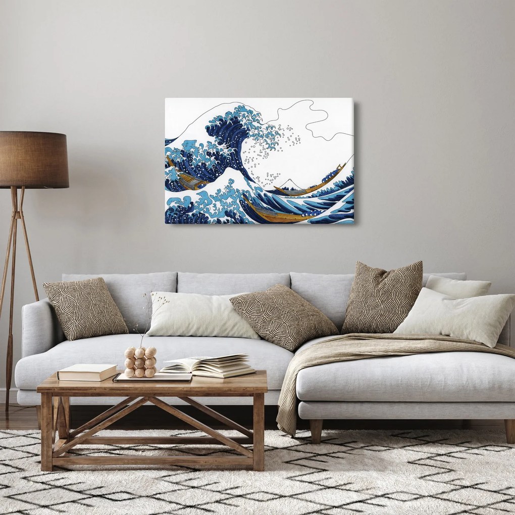 Tablou - Desen japonez, valuri (90x60 cm)